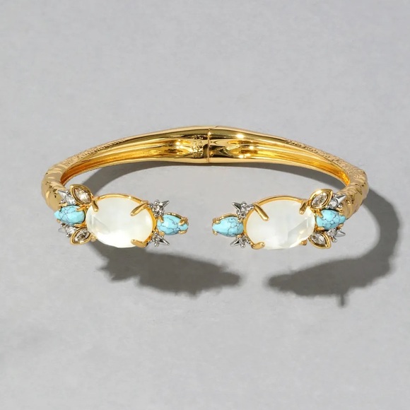 NEW | ALEXIS BITTAR | White Mother of Pearl Hinge Bracelet - Picture 1 of 8